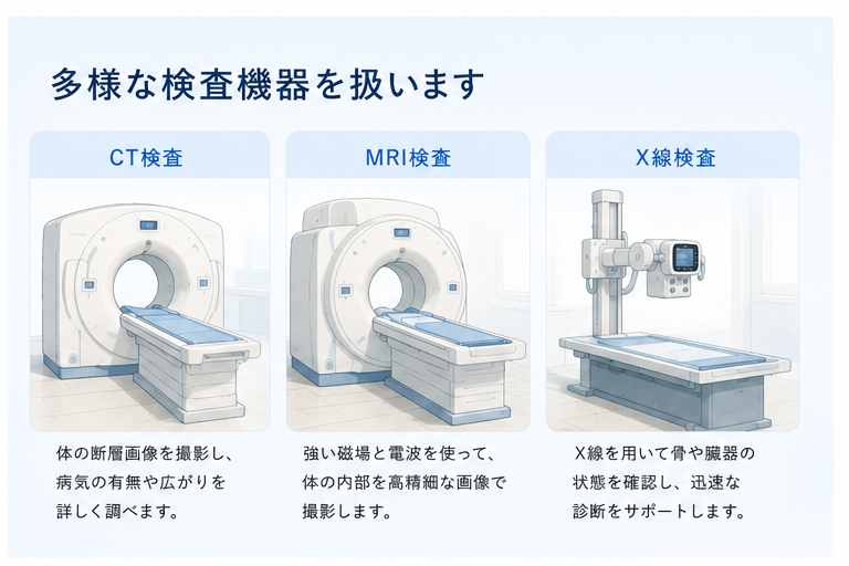 多様な検査機器を扱います